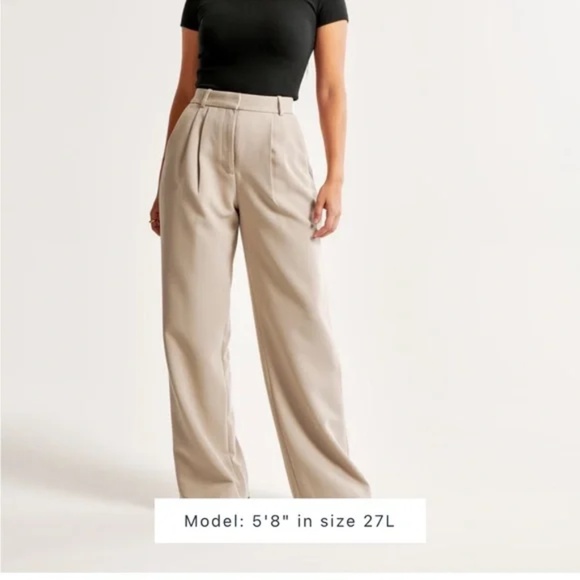 Abercrombie & Fitch | Curve Love A&F Sloane Tailored Wide-Leg Pant size 28/6R - Picture 1 of 4